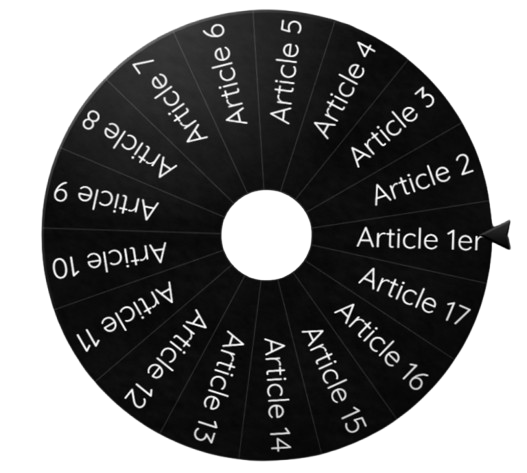 Roue des articles de la Déclaration des Droits de l'Homme et du Citoyen